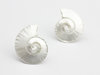 Silver stud earrings Spiral Shell hammered