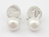 Silver stud earrings Butterfly with Pearl