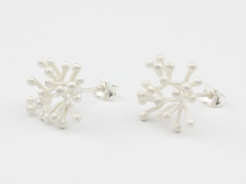 Stud earrings Silver Coral