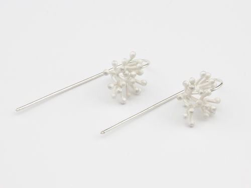 Silver drop earrings Silver Coral