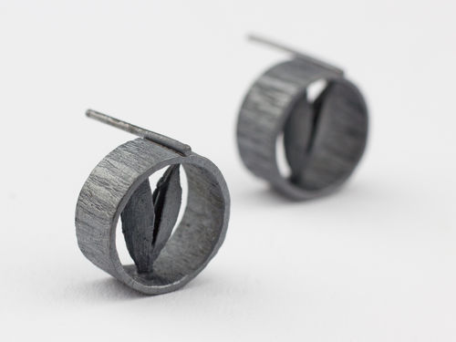 Silver stud earrings Circle of Nature